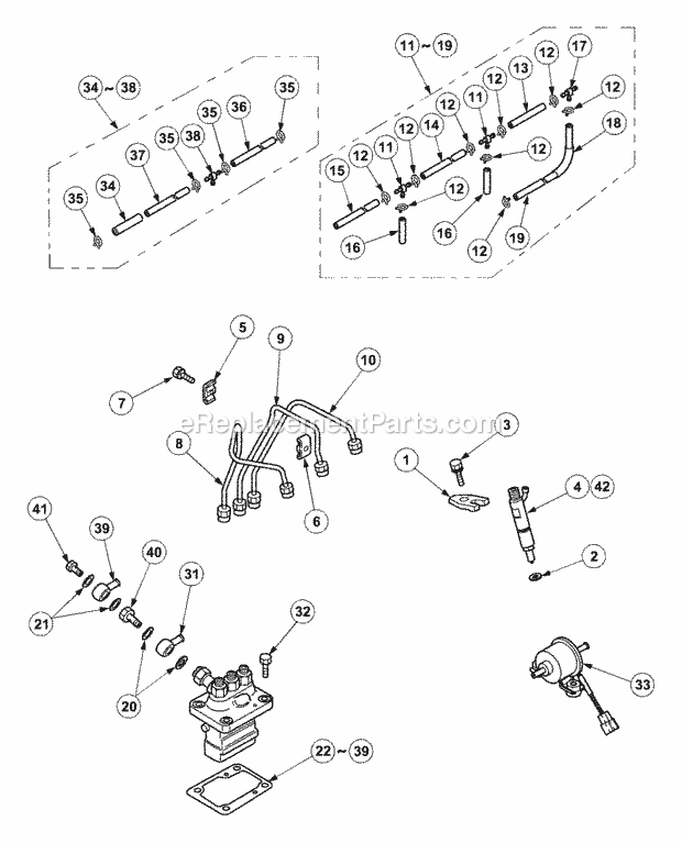 Fuel Delivery Diagram and Parts List for 7532 54AF44G-710, 54AH44G-710, 54AN44G-710 Cub Cadet Lawn Tractor